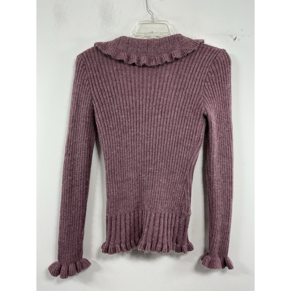 Womans Elisadetta Collection Long Sleeve Cardigan Sweater Medium Lavender - Picture 2 of 9